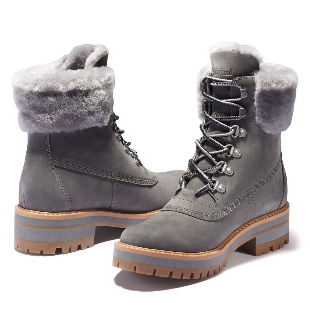 Bocanci 6-Inch Timberland Dama Gri - Courmayeur Valley Waterproof - Romania - AJCYNX347